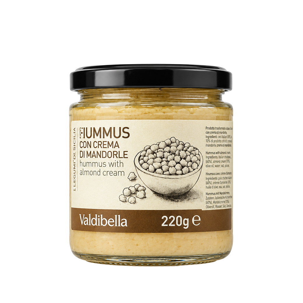 Chickpea hummus with almond cream, bio