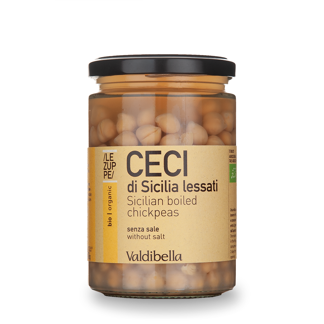 Sicilian chickpeas cooked in unsalted water, organic