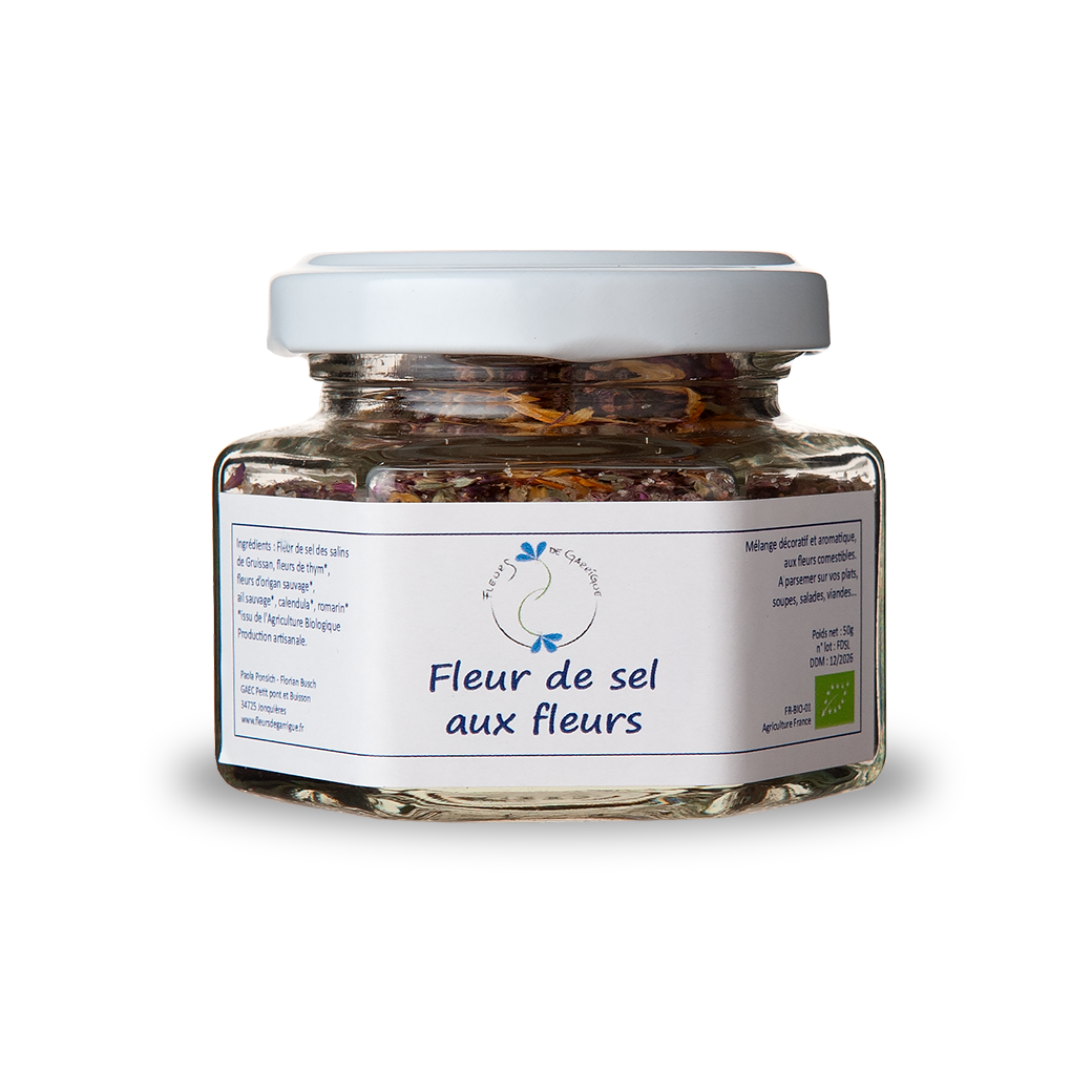 Fleurs de Garrigue, Fleur de sel with flowers organic 50g